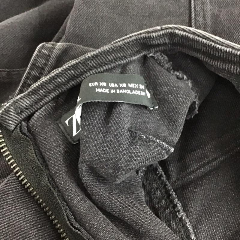 ザラ ZARA ワンピース ミニスカート ミニスカートワンピース デニムワンピース XS 無地 ダークグレー / ダークグレー / レディース USED 古着 中古 10153872