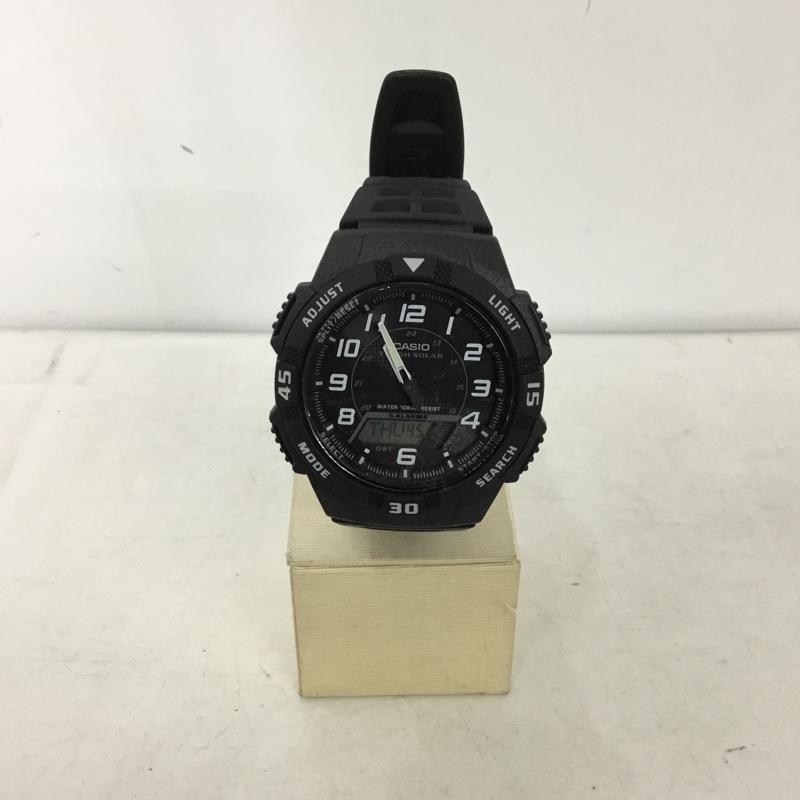 カシオ CASIO 腕時計 アナログ（クォーツ式） AQ-S800W タフソーラー 10気圧防水 ロゴ、文字 黒 / ブラック / black メンズ USED 古着 中古 10153887