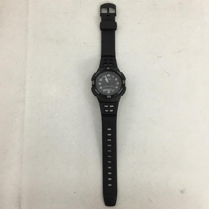 カシオ CASIO 腕時計 アナログ（クォーツ式） AQ-S800W タフソーラー 10気圧防水 ロゴ、文字 黒 / ブラック / black メンズ USED 古着 中古 10153887