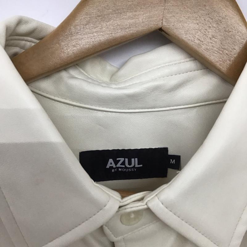 アズールバイマウジー AZUL BY MOUSSY ジャケット、上着 ジャケット、ブレザー 251FST30-043C FAUX LEATHER SHIRT JACKET M 無地 白 / ホワイト / white メンズ USED 古着 中古 10153904