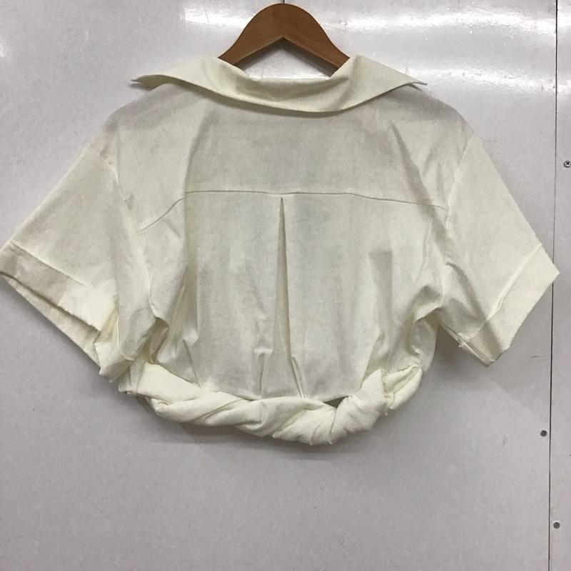 ザラ ZARA カットソー 半袖 タグ付 M 無地 白 / ホワイト / white レディース USED 古着 中古 10153908