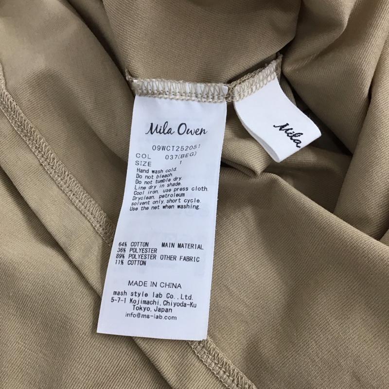 ミラオーウェン Mila Owen カットソー 半袖 09WCT252051 アシメカラー布帛ドッキングカット 1 無地 ベージュ / ベージュ / beige レディース USED 古着 中古 10153909
