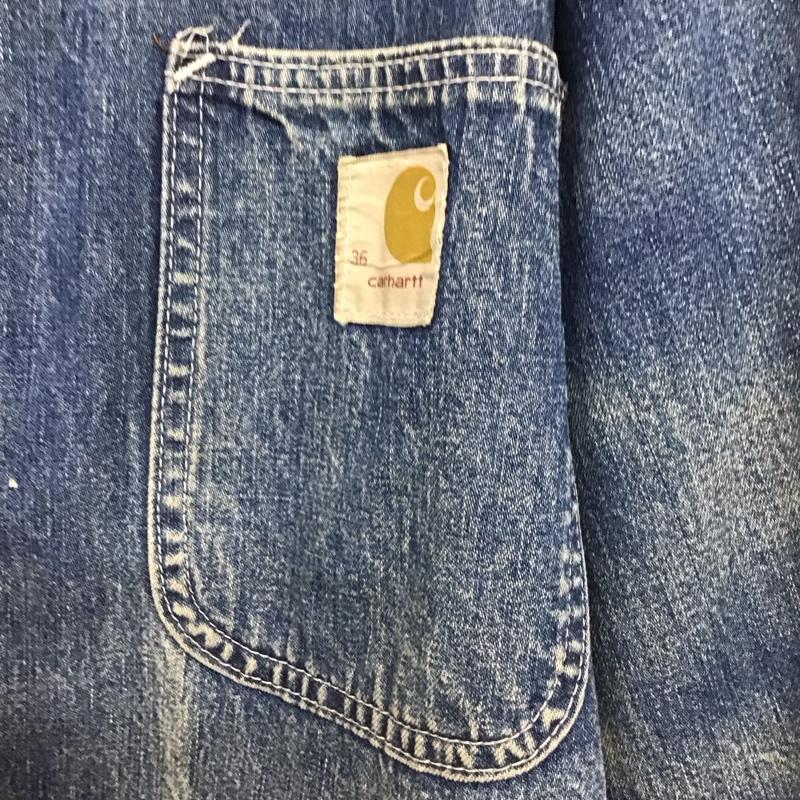 カーハート Carhartt ジャケット、上着 ジャケット、ブレザー デニムジャケット Gジャン アウター カジュアルジャケット ロゴ、文字 インディゴ / インディゴ / Indigo メンズ USED 古着 中古 10153911