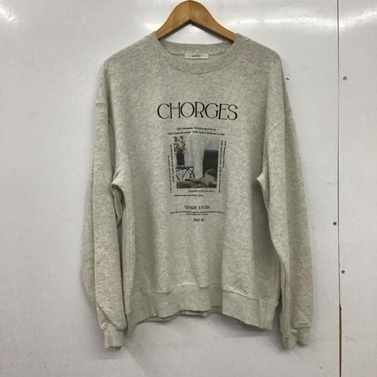 ディスコート Discoat トレーナー 長袖 FREE ロゴ、文字 灰 / グレー / gray レディース USED 古着 中古 10153912