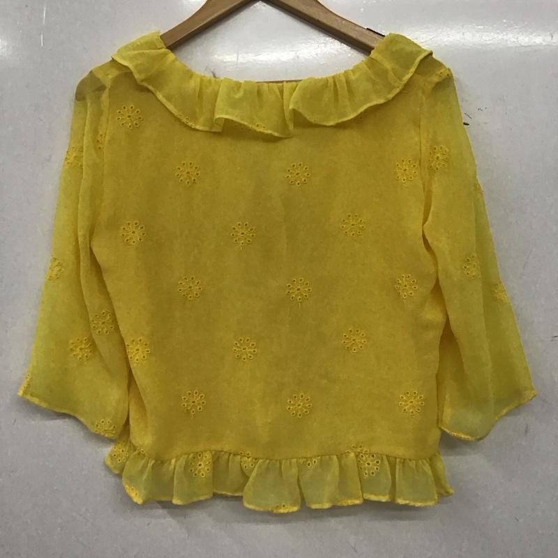 ザラ ZARA シャツ、ブラウス 七分袖 S 無地 黄 / イエロー / yellow レディース USED 古着 中古 10153915