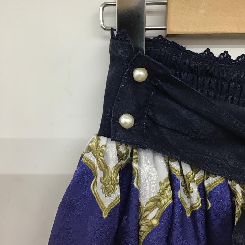 アクシーズファム axes femme スカート ひざ丈スカート M 総柄 紺 / ネイビー / navy レディース USED 古着 中古 10153918
