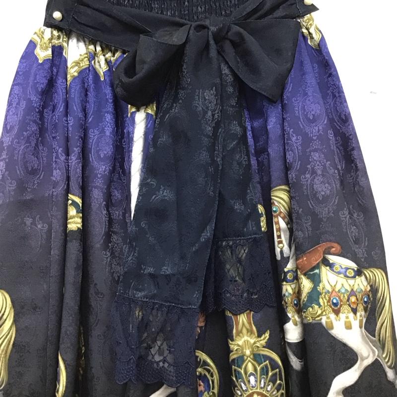 アクシーズファム axes femme スカート ひざ丈スカート M 総柄 紺 / ネイビー / navy レディース USED 古着 中古 10153918