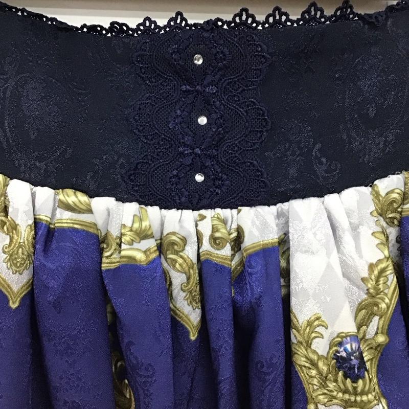 アクシーズファム axes femme スカート ひざ丈スカート M 総柄 紺 / ネイビー / navy レディース USED 古着 中古 10153918