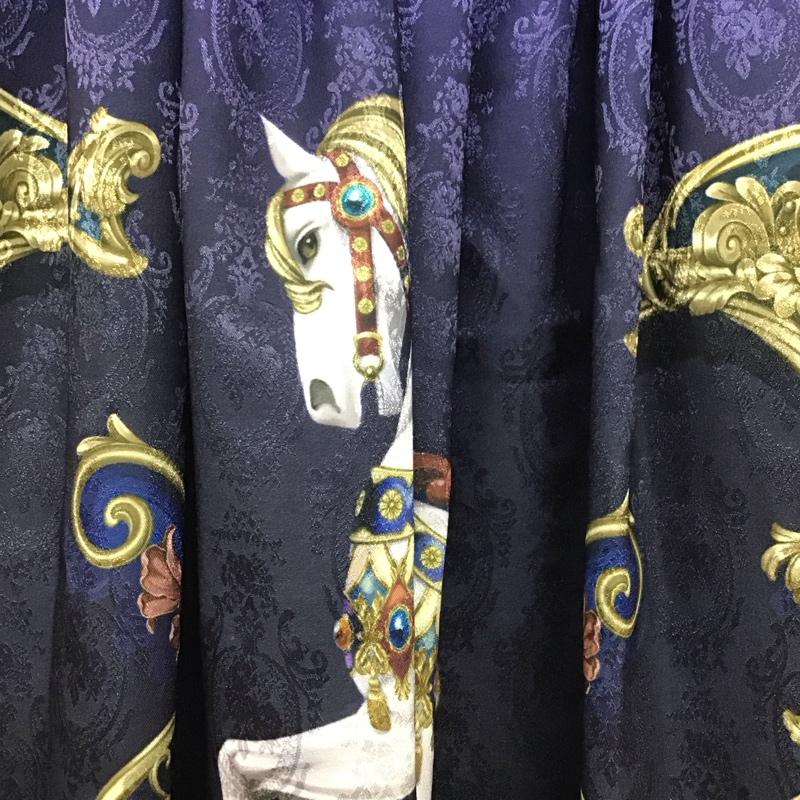 アクシーズファム axes femme スカート ひざ丈スカート M 総柄 紺 / ネイビー / navy レディース USED 古着 中古 10153918