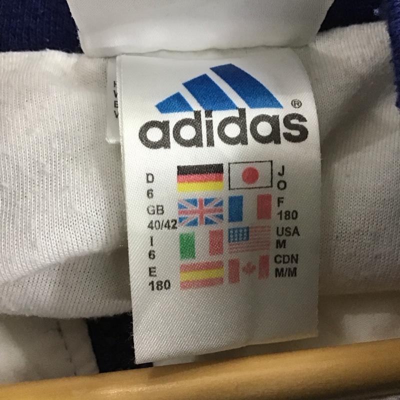 アディダス adidas ジャケット、上着 ジャンパー、ブルゾン ジップアップジャケット アウター 古着 ロゴ、文字 紺 / ネイビー / navy X 白 / ホワイト / white メンズ USED 古着 中古 10153919