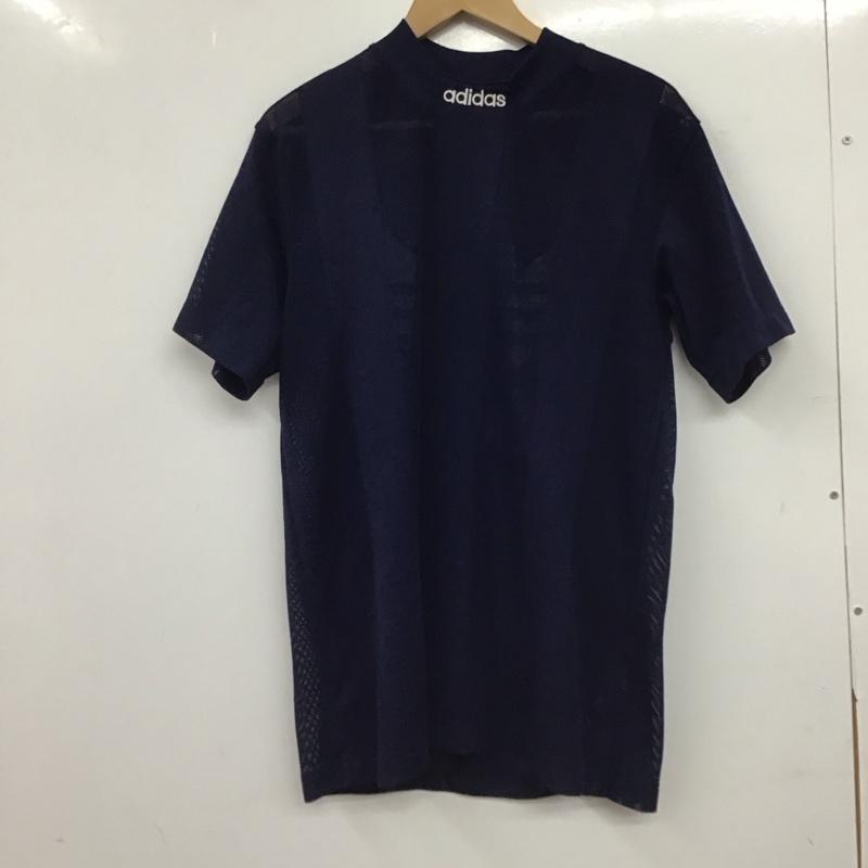 アディダス adidas Tシャツ 半袖 半袖カットソー プリントTシャツ スポーツウェア ロゴ、文字 紺 / ネイビー / navy メンズ USED 古着 中古 10153920