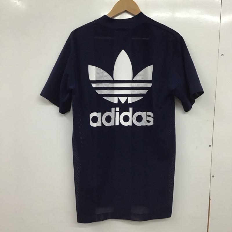 アディダス adidas Tシャツ 半袖 半袖カットソー プリントTシャツ スポーツウェア ロゴ、文字 紺 / ネイビー / navy メンズ USED 古着 中古 10153920