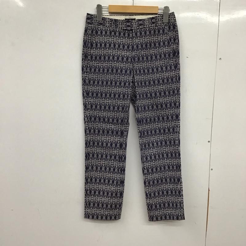 イネド INED パンツ スラックス 総柄 紺 / ネイビー / navy レディース USED 古着 中古 10153921