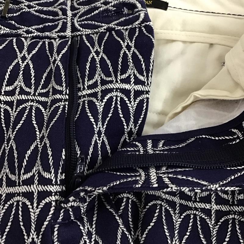 イネド INED パンツ スラックス 総柄 紺 / ネイビー / navy レディース USED 古着 中古 10153921