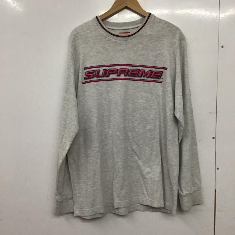 シュプリーム Supreme カットソー 長袖 長袖カットソー プリントカットソー クルーネック M ロゴ、文字 灰 / グレー / gray メンズ USED 古着 中古 10153922