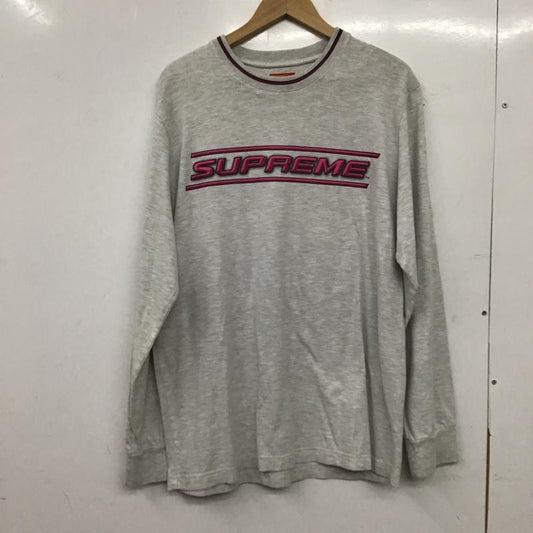 シュプリーム Supreme カットソー 長袖 長袖カットソー プリントカットソー クルーネック M ロゴ、文字 灰 / グレー / gray メンズ USED 古着 中古 10153922