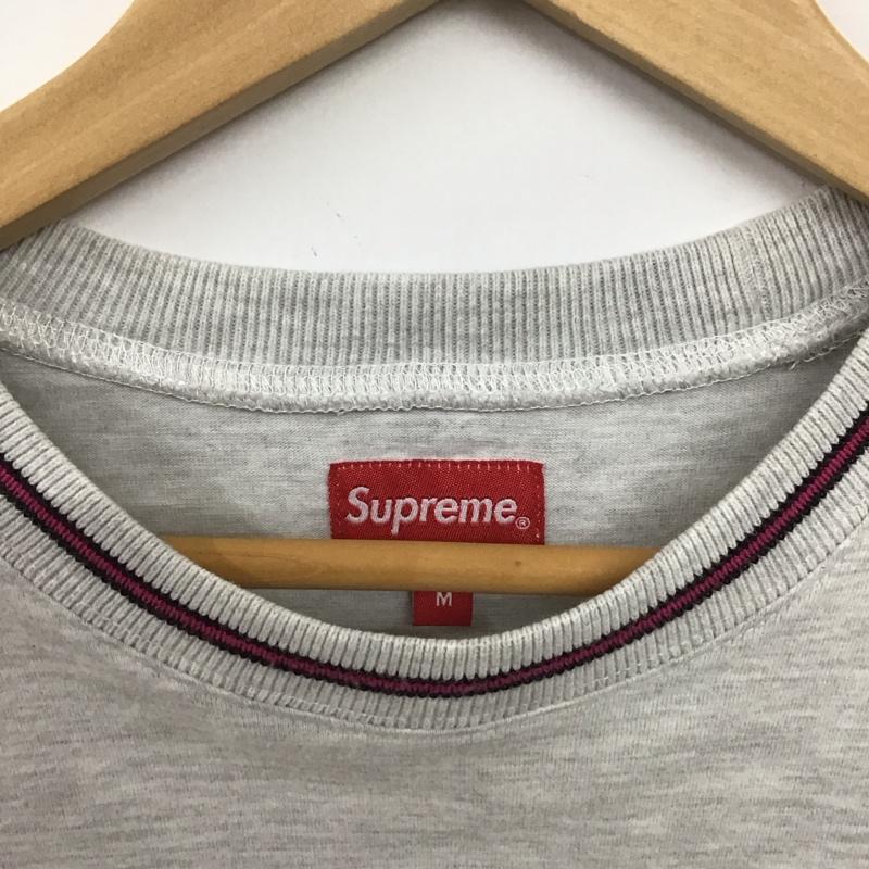 シュプリーム Supreme カットソー 長袖 長袖カットソー プリントカットソー クルーネック M ロゴ、文字 灰 / グレー / gray メンズ USED 古着 中古 10153922