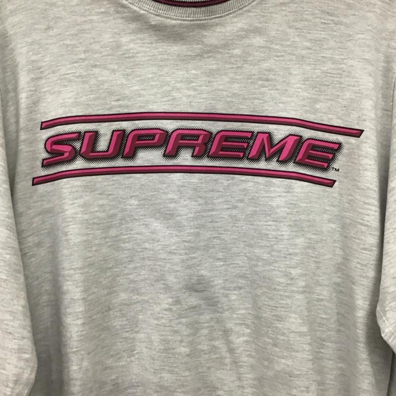 シュプリーム Supreme カットソー 長袖 長袖カットソー プリントカットソー クルーネック M ロゴ、文字 灰 / グレー / gray メンズ USED 古着 中古 10153922