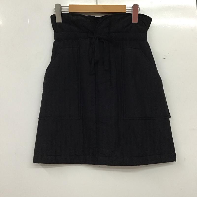マカフィー MACPHEE スカート ミニスカート 34 無地 黒 / ブラック / black レディース USED 古着 中古 10153925
