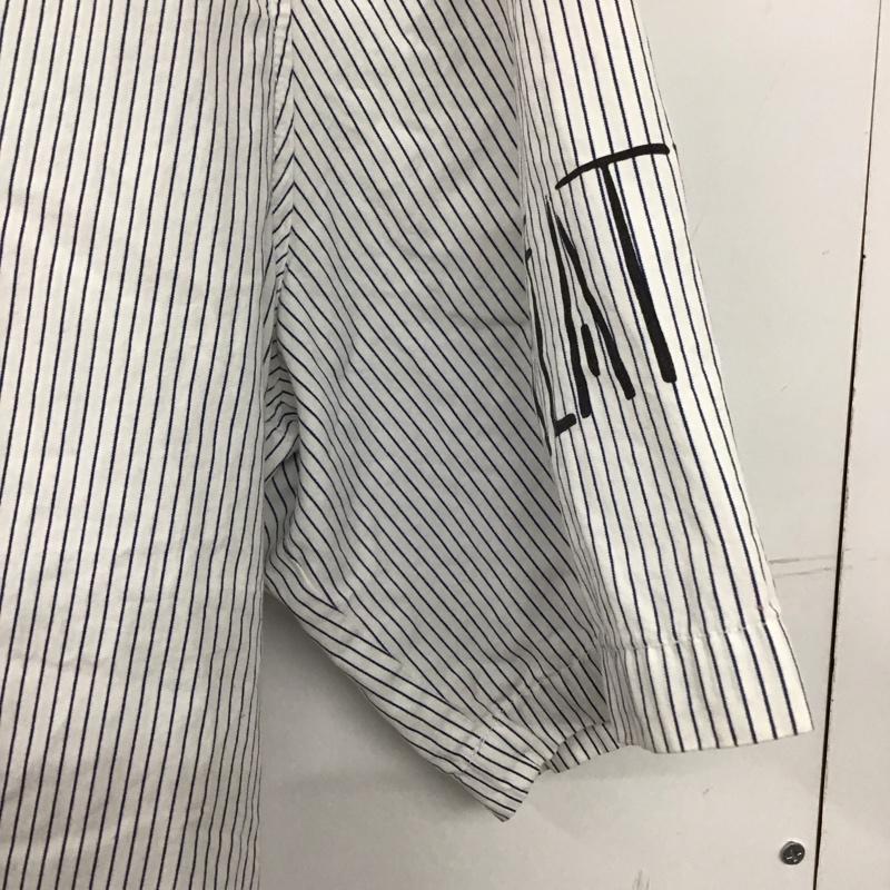 ザラ ZARA シャツ、ブラウス 半袖 半袖シャツ プリントシャツ ストライプシャツ ストライプ 白 / ホワイト / white メンズ USED 古着 中古 10153926
