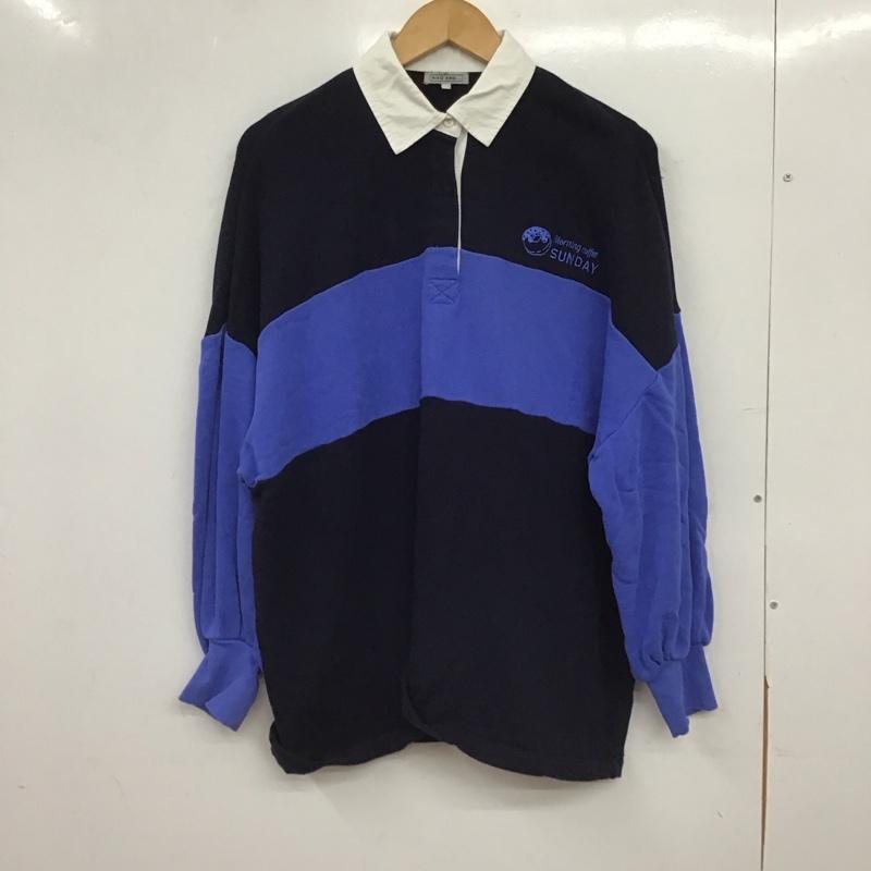 ニコアンド niko and... トレーナー 長袖 無地 白 / ホワイト / white X 紺 / ネイビー / navy レディース USED 古着 中古 10153936