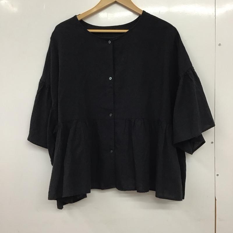 ニコアンド niko and... シャツ、ブラウス 半袖 M 無地 黒 / ブラック / black レディース USED 古着 中古 10153939