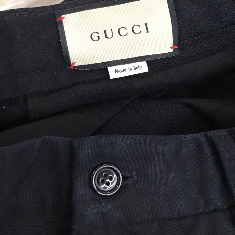 グッチ GUCCI パンツ ワークパンツ、ペインターパンツ チノパン ワイドパンツ カジュアルパンツ 46インチ ロゴ、文字 黒 / ブラック / black メンズ USED 古着 中古 10153948