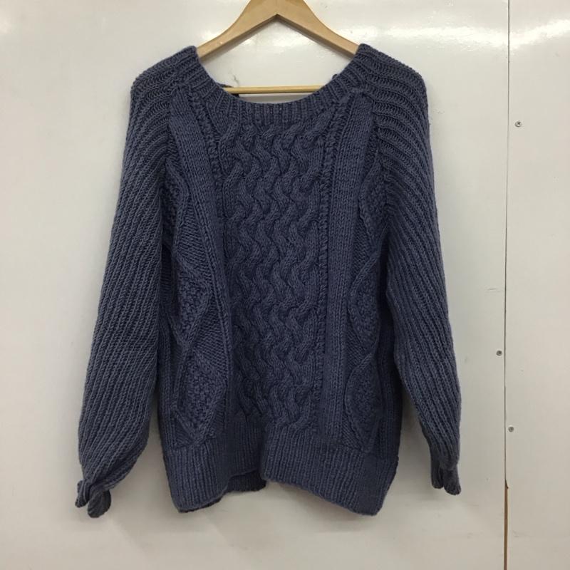 カスタネ Kastane ニット、セーター 長袖 無地 青 / ブルー / blue レディース USED 古着 中古 10153953