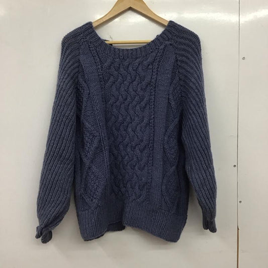カスタネ Kastane ニット、セーター 長袖 無地 青 / ブルー / blue レディース USED 古着 中古 10153953