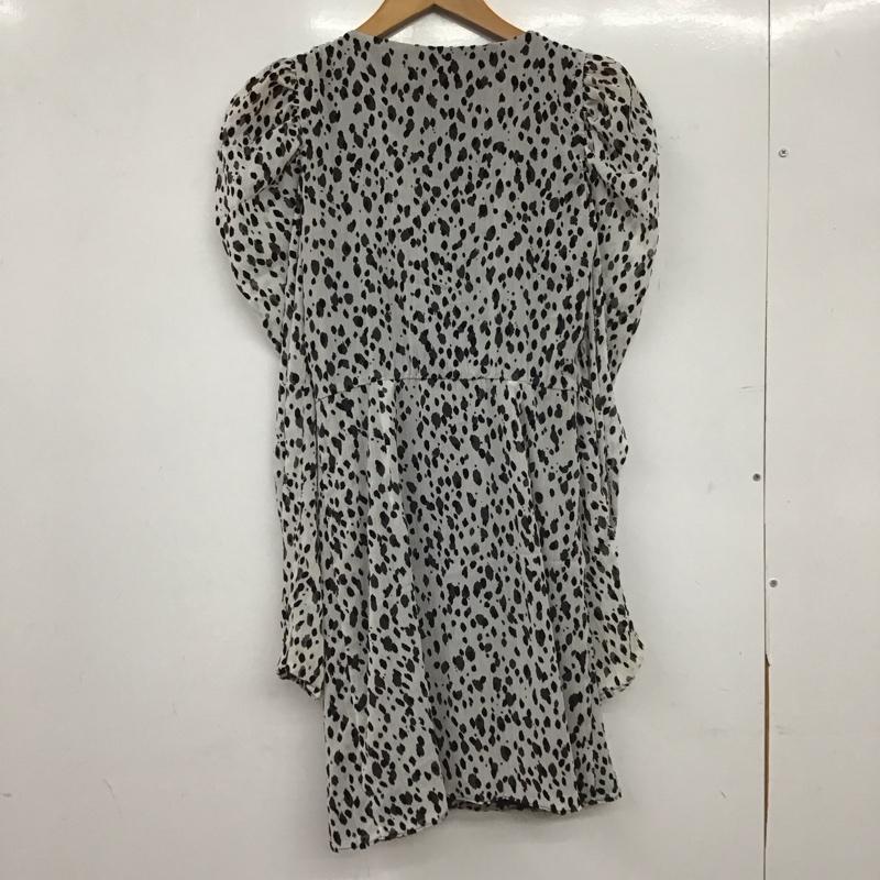 ザラ ZARA ワンピース ミニスカート S 総柄 白 / ホワイト / white X 黒 / ブラック / black レディース USED 古着 中古 10153955