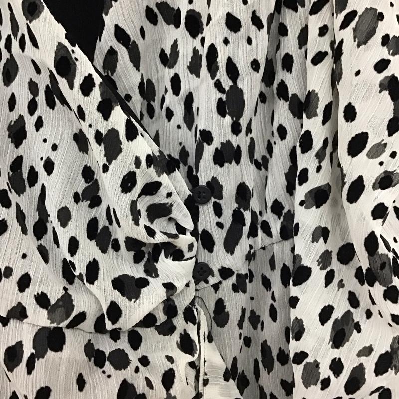ザラ ZARA ワンピース ミニスカート S 総柄 白 / ホワイト / white X 黒 / ブラック / black レディース USED 古着 中古 10153955