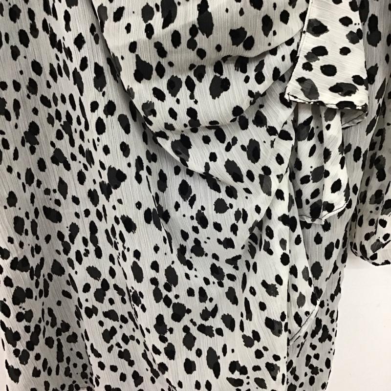 ザラ ZARA ワンピース ミニスカート S 総柄 白 / ホワイト / white X 黒 / ブラック / black レディース USED 古着 中古 10153955