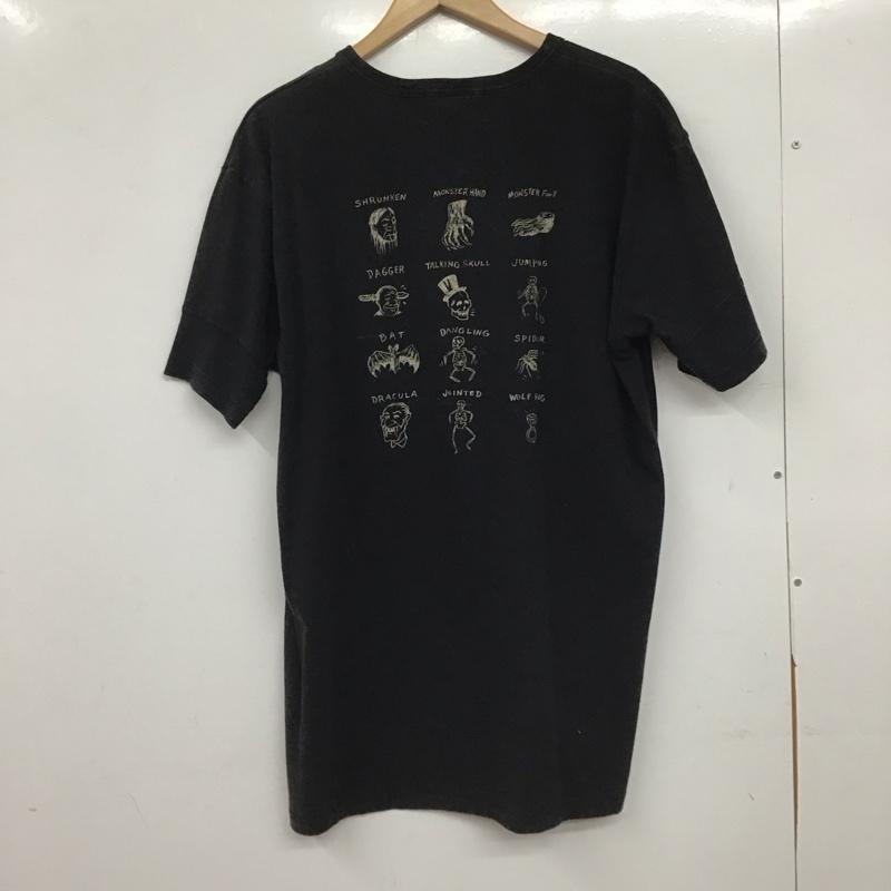 ウィアード WEIRDO Tシャツ 半袖 半袖カットソー プリントTシャツ ヘンリーネックカットソー XL ロゴ、文字 ダークグレー / ダークグレー / メンズ USED 古着 中古 10153967