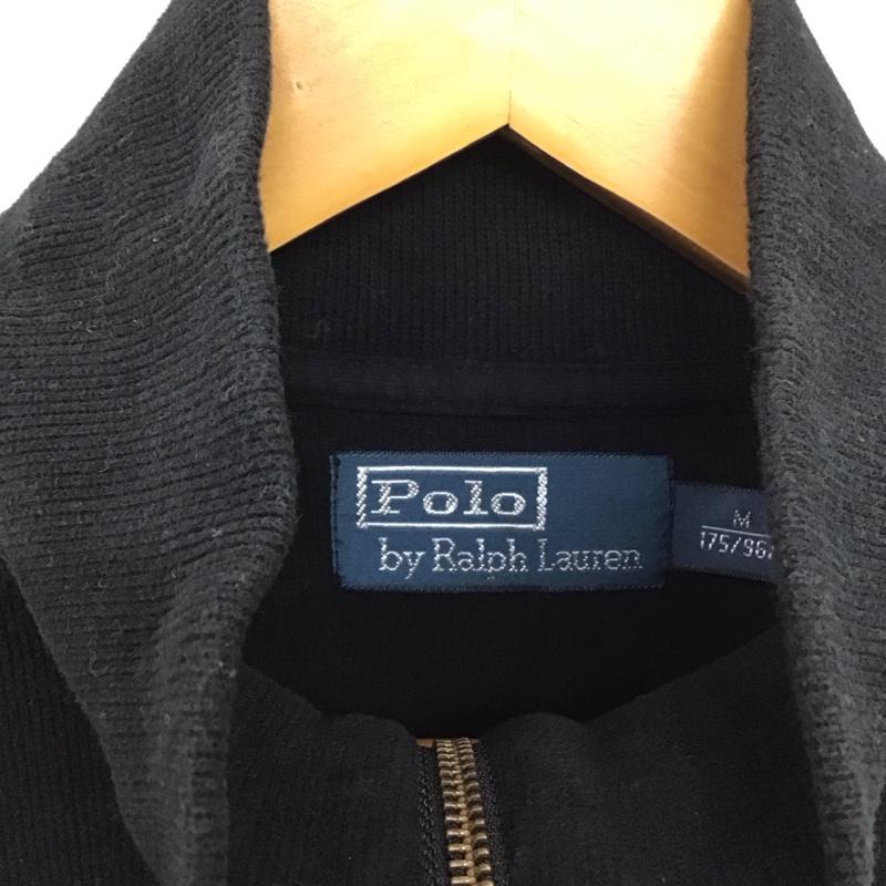 ポロバイラルフローレン Polo by RALPH LAUREN ニット、セーター 長袖 長袖ニットカットソー ジップアップネック セーター M ロゴ、文字 黒 / ブラック / black メンズ USED 古着 中古 10153974