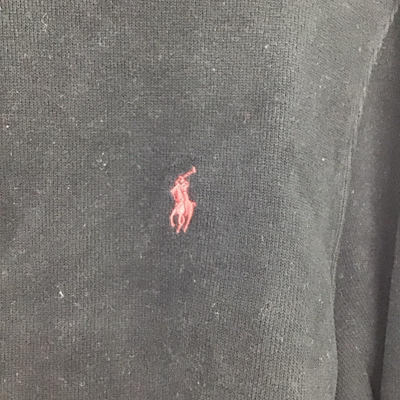 ポロバイラルフローレン Polo by RALPH LAUREN ニット、セーター 長袖 長袖ニットカットソー ジップアップネック セーター M ロゴ、文字 黒 / ブラック / black メンズ USED 古着 中古 10153974