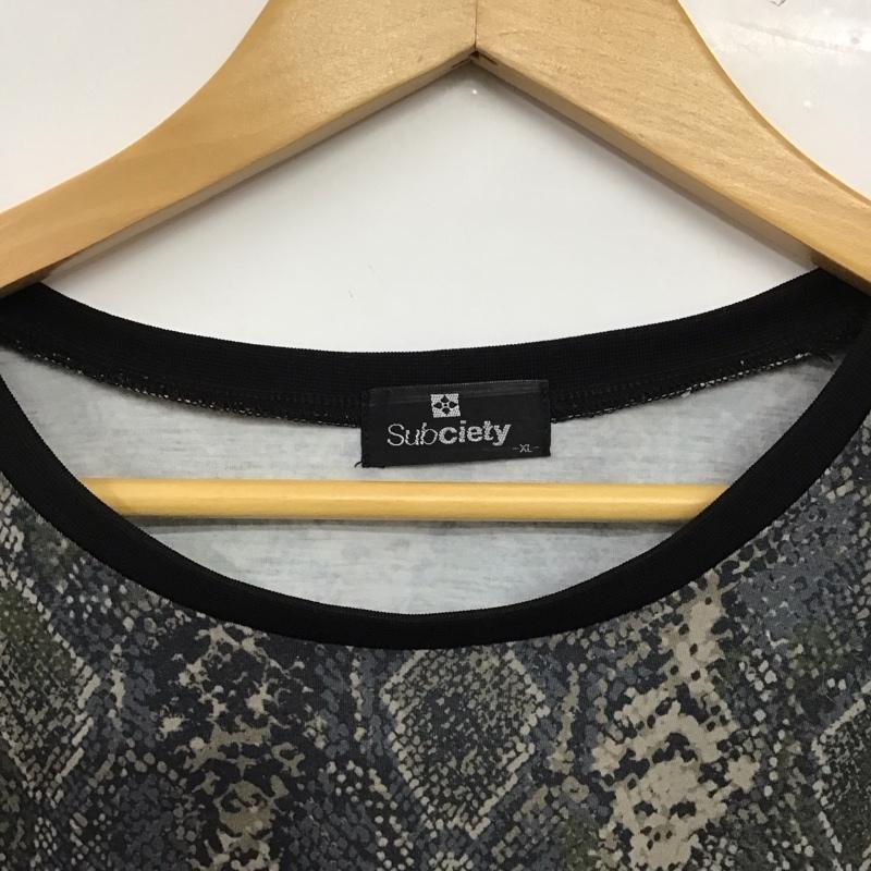 サブサエティ Subciety Tシャツ 半袖 半袖カットソー プリントTシャツ クルーネックカットソー XL プリント マルチカラー / マルチカラー / multicolor メンズ USED 古着 中古 10153975