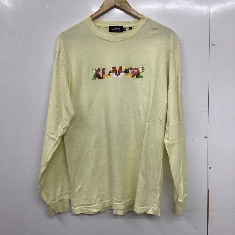 エクストララージ XLARGE カットソー 長袖 長袖カットソー プリントカットソー クルーネック M プリント 黄 / イエロー / yellow メンズ USED 古着 中古 10153990