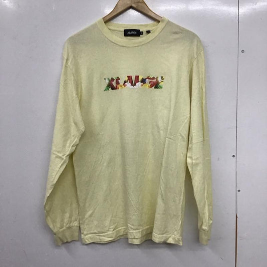 エクストララージ XLARGE カットソー 長袖 長袖カットソー プリントカットソー クルーネック M プリント 黄 / イエロー / yellow メンズ USED 古着 中古 10153990