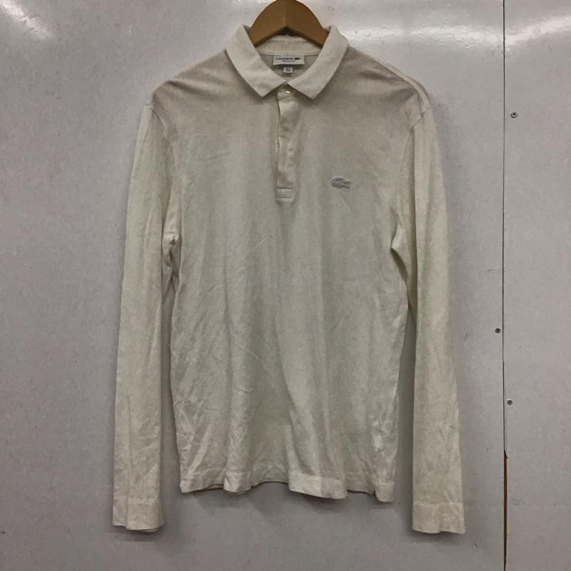 ラコステ LACOSTE ポロシャツ 長袖 長袖ポロシャツ 長袖カットソー カラーシャツ 4 ロゴ、文字 白 / ホワイト / white メンズ USED 古着 中古 10153992