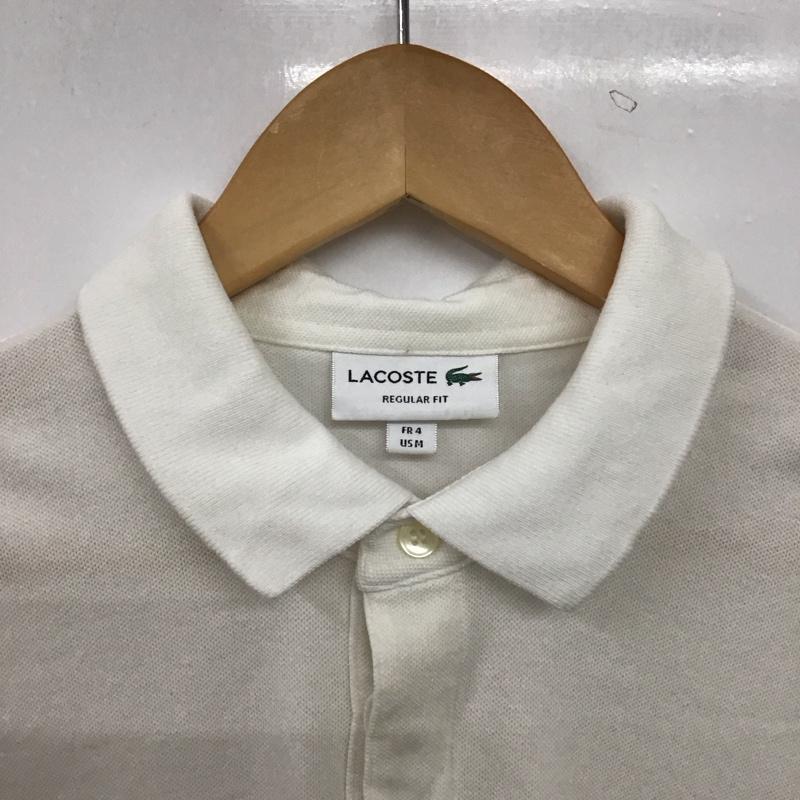 ラコステ LACOSTE ポロシャツ 長袖 長袖ポロシャツ 長袖カットソー カラーシャツ 4 ロゴ、文字 白 / ホワイト / white メンズ USED 古着 中古 10153992