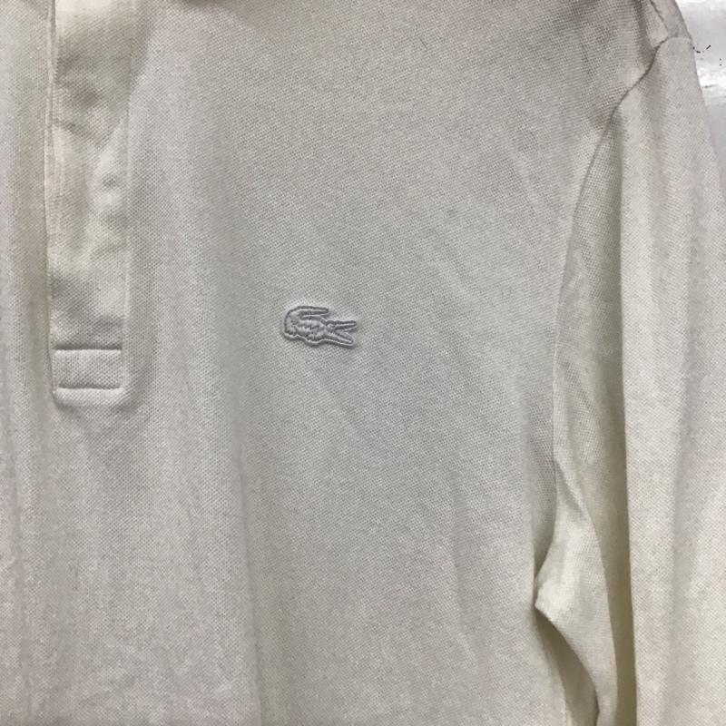 ラコステ LACOSTE ポロシャツ 長袖 長袖ポロシャツ 長袖カットソー カラーシャツ 4 ロゴ、文字 白 / ホワイト / white メンズ USED 古着 中古 10153992