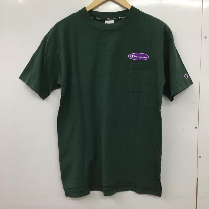 チャンピオン Champion Tシャツ 半袖 半袖カットソー プリントTシャツ クルーネックカットソー S ロゴ、文字 緑 / グリーン / green メンズ USED 古着 中古 10154005