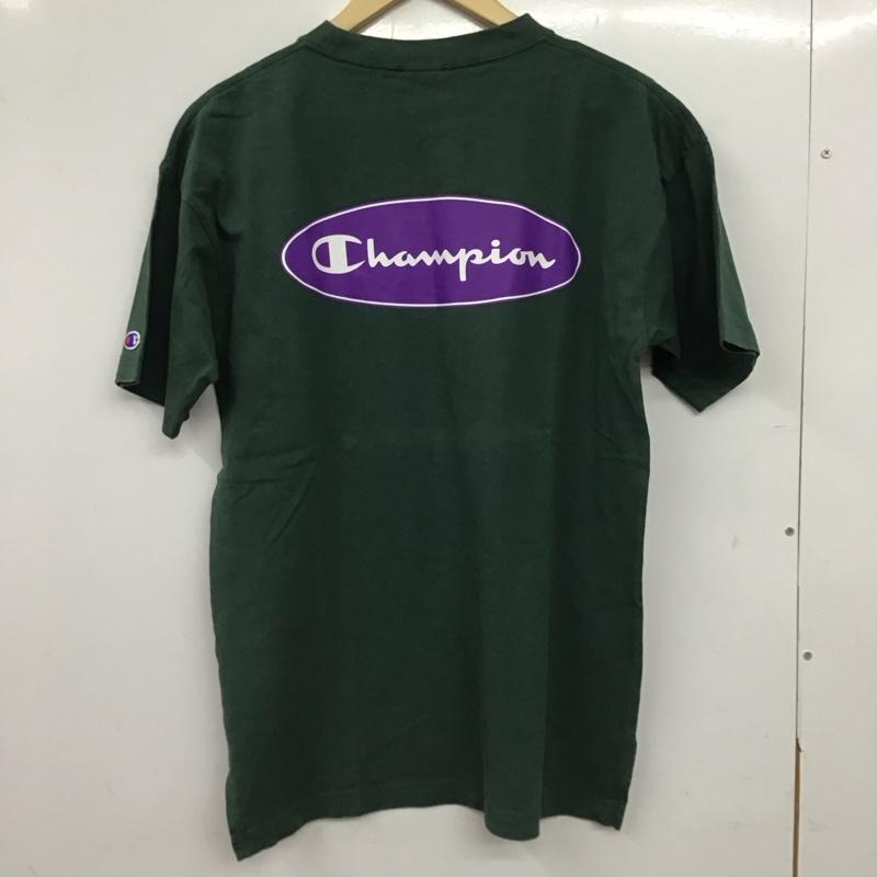 チャンピオン Champion Tシャツ 半袖 半袖カットソー プリントTシャツ クルーネックカットソー S ロゴ、文字 緑 / グリーン / green メンズ USED 古着 中古 10154005