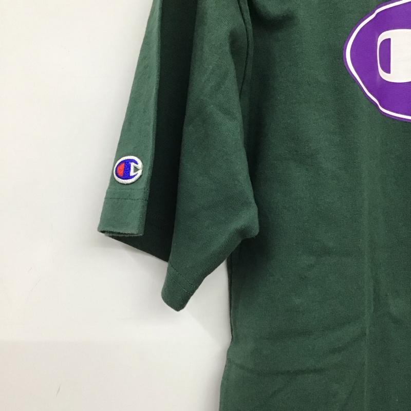 チャンピオン Champion Tシャツ 半袖 半袖カットソー プリントTシャツ クルーネックカットソー S ロゴ、文字 緑 / グリーン / green メンズ USED 古着 中古 10154005