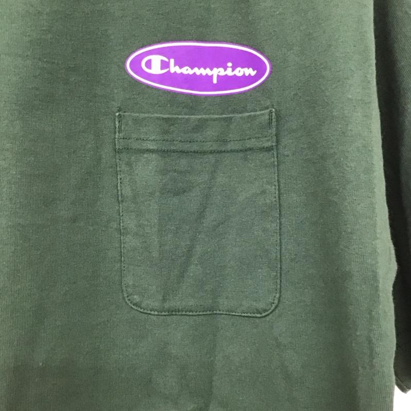 チャンピオン Champion Tシャツ 半袖 半袖カットソー プリントTシャツ クルーネックカットソー S ロゴ、文字 緑 / グリーン / green メンズ USED 古着 中古 10154005