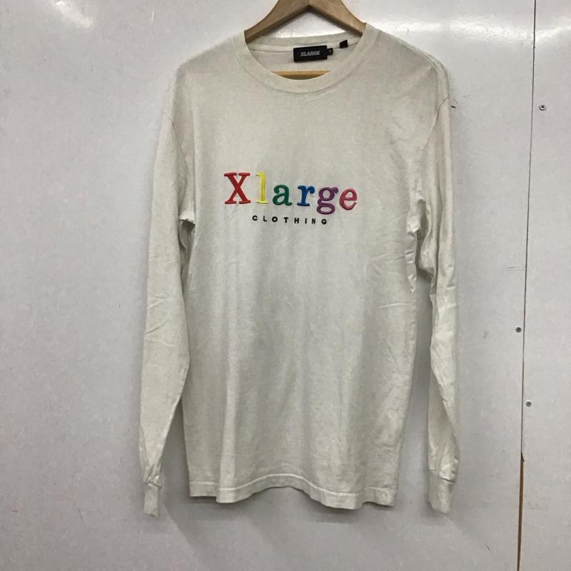 エクストララージ XLARGE カットソー 長袖 長袖カットソー プリントカットソー クルーネック M ロゴ、文字 白 / ホワイト / white メンズ USED 古着 中古 10154007