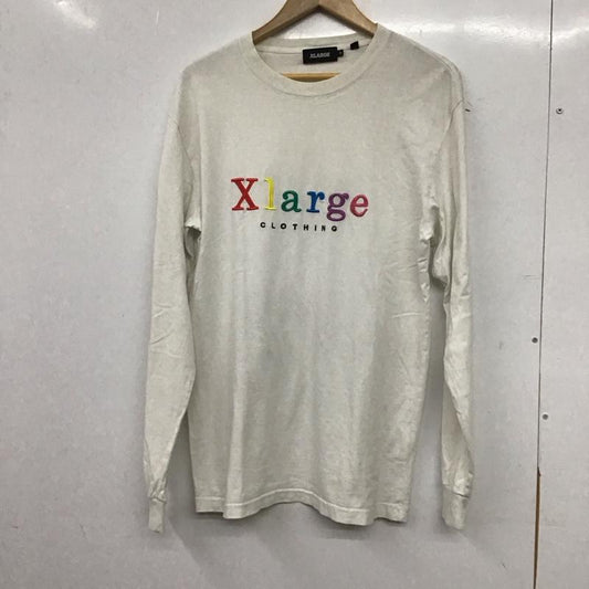 エクストララージ XLARGE カットソー 長袖 長袖カットソー プリントカットソー クルーネック M ロゴ、文字 白 / ホワイト / white メンズ USED 古着 中古 10154007
