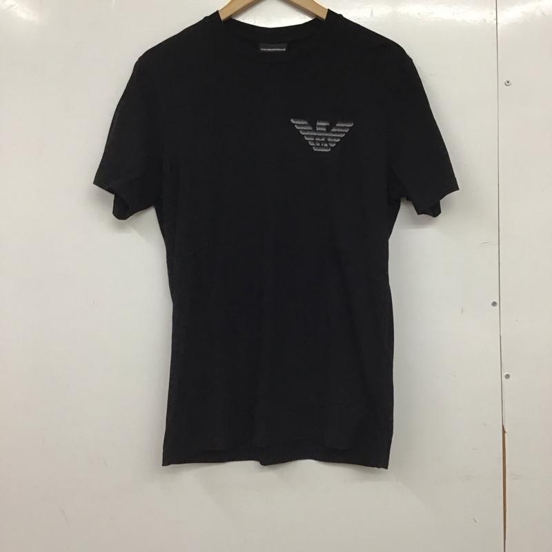 エンポリオアルマーニ EMPORIO ARMANI Tシャツ 半袖 半袖カットソー プリントTシャツ クルーネックカットソー S ロゴ、文字 黒 / ブラック / black メンズ USED 古着 中古 10154010