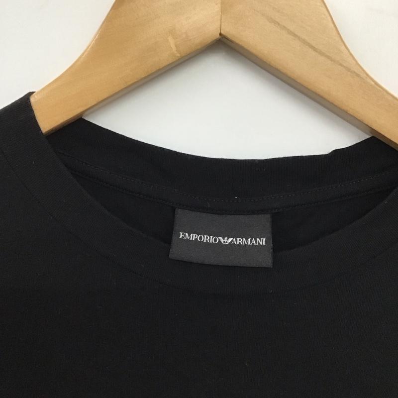 エンポリオアルマーニ EMPORIO ARMANI Tシャツ 半袖 半袖カットソー プリントTシャツ クルーネックカットソー S ロゴ、文字 黒 / ブラック / black メンズ USED 古着 中古 10154010