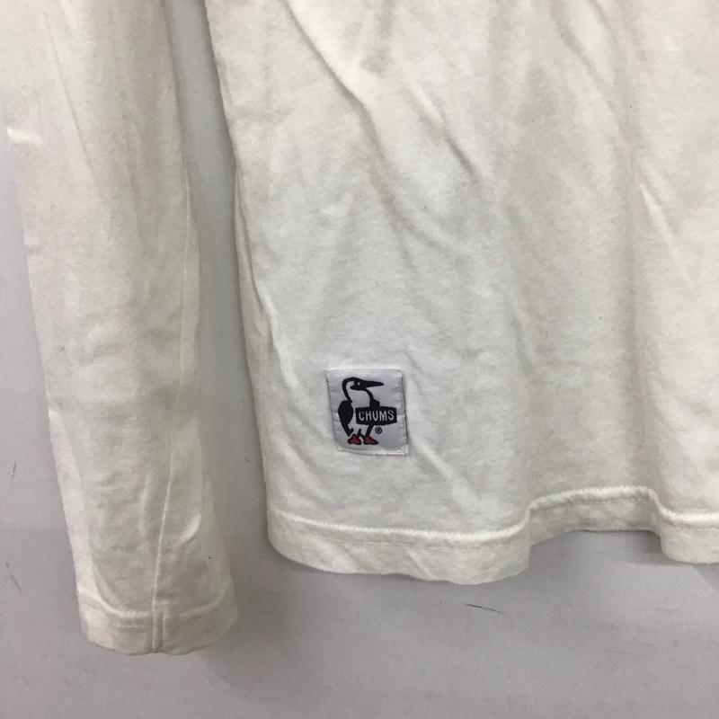 チャムス CHUMS Tシャツ 長袖 長袖カットソー プリントTシャツ クルーネックカットソー S ロゴ、文字 白 / ホワイト / white メンズ USED 古着 中古 10154011
